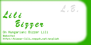 lili bizzer business card
